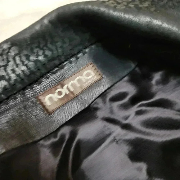 NORMA Canada Vintage 1980's Patchwork Art Knit Sweater Jacket Leather Size M - Picture 4 of 10